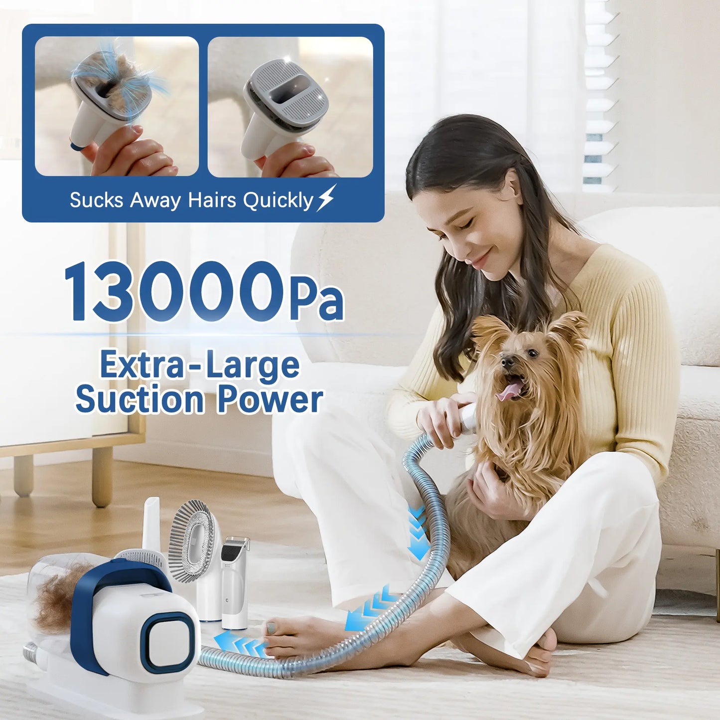 LMVVC Pet Grooming Kit with Vacuum for Dogs and Cats Groomer Tools Poodle Puppy Cleaning