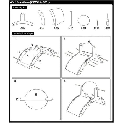 【Spring Collection Launch】 Cool Arch Bridge Cat Scratcher Natural Sisal Rope Ball Wood Stand Scratching Post Cool Cat Stuff Cat Toys Cat Furniture Indoor Cat Accessories