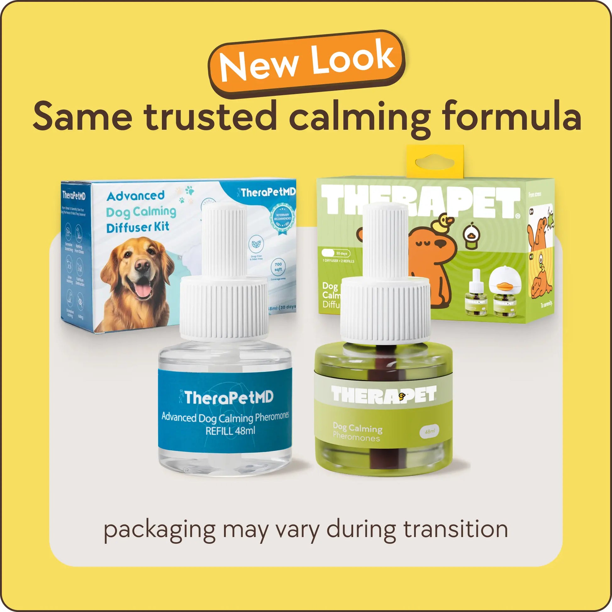 Therapetmd 60-Day Dog Calming Diffuser - Helps with Stress, Destructive Behavior, Pee Accidents, Separation Anxiety, Barking, Aggression & Chewing - 60-Day Refill Included - Packaging May Vary - Results May Vary