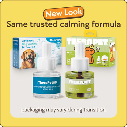 Therapetmd 60-Day Dog Calming Diffuser - Helps with Stress, Destructive Behavior, Pee Accidents, Separation Anxiety, Barking, Aggression & Chewing - 60-Day Refill Included - Packaging May Vary - Results May Vary