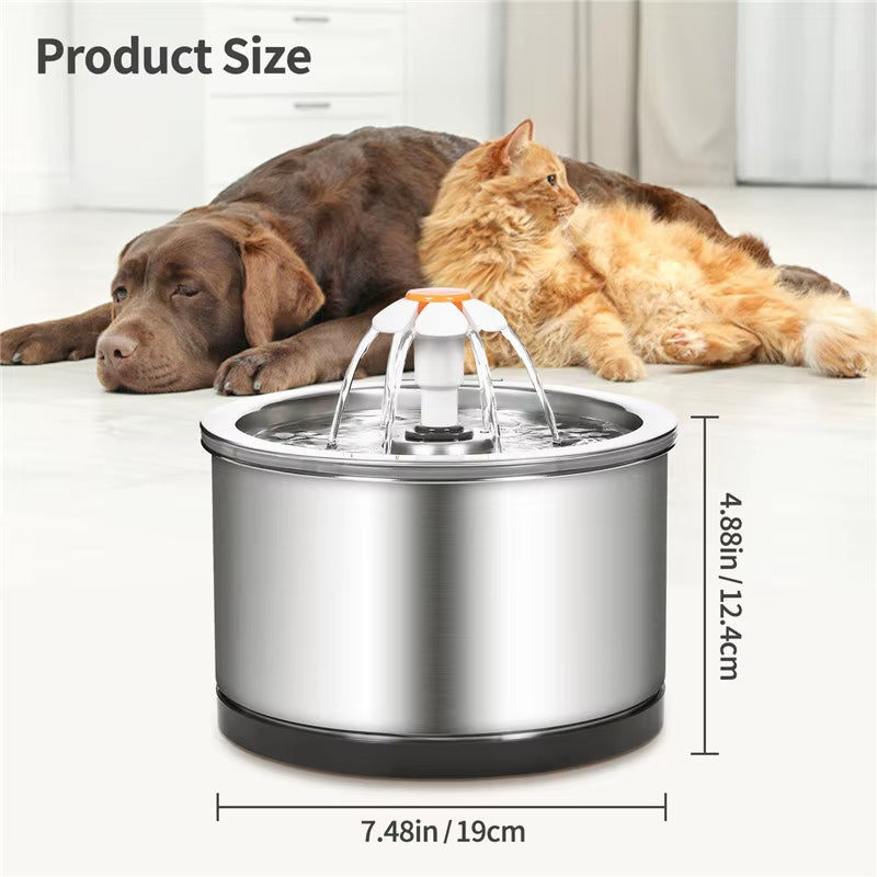Quickly Transportable Pet Automatic Drinking Fountain Stainless Steel for Pet Cat Dog Feeder Drink Bowl Dog Drinking Fountain