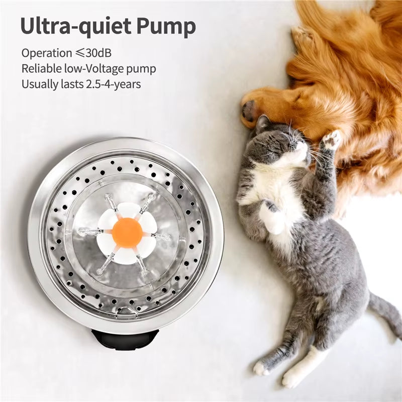 Quickly Transportable Pet Automatic Drinking Fountain Stainless Steel for Pet Cat Dog Feeder Drink Bowl Dog Drinking Fountain