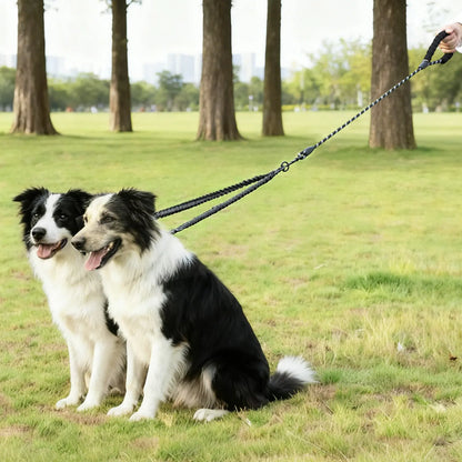 Taigepets Double Dog Leash, Dual Dog Leash, 360° Swivel Tangle Free Bungee Walking Training for Large Medium Dogs, Shock Absorbing Bungee Reflective for Two Dogs Duoleash Tangle Free Leash Doggear Maker Bungeeleash Easy Harness Cuban Link Collar Aut