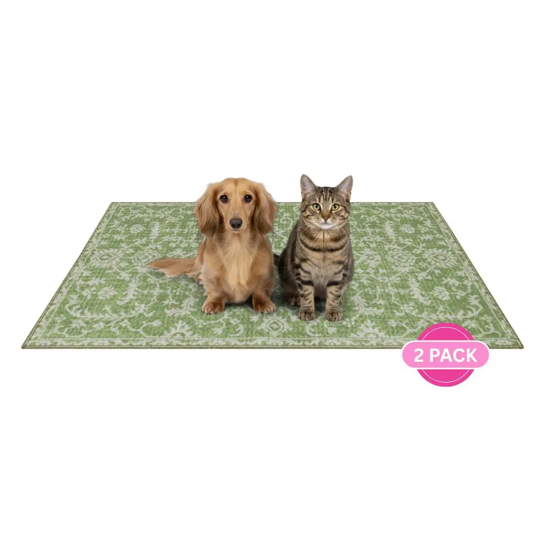 Lovewag Pets Washable Dog Pads - Pack of 2, Eco-Friendly & Leak-Proof Design, Multi-Design Options: Sage Forest, Marmalade Sunshine, Moonlit Night, Rustic Terracotta, 16" X 24" & 36" X 48"& 28" X 41"