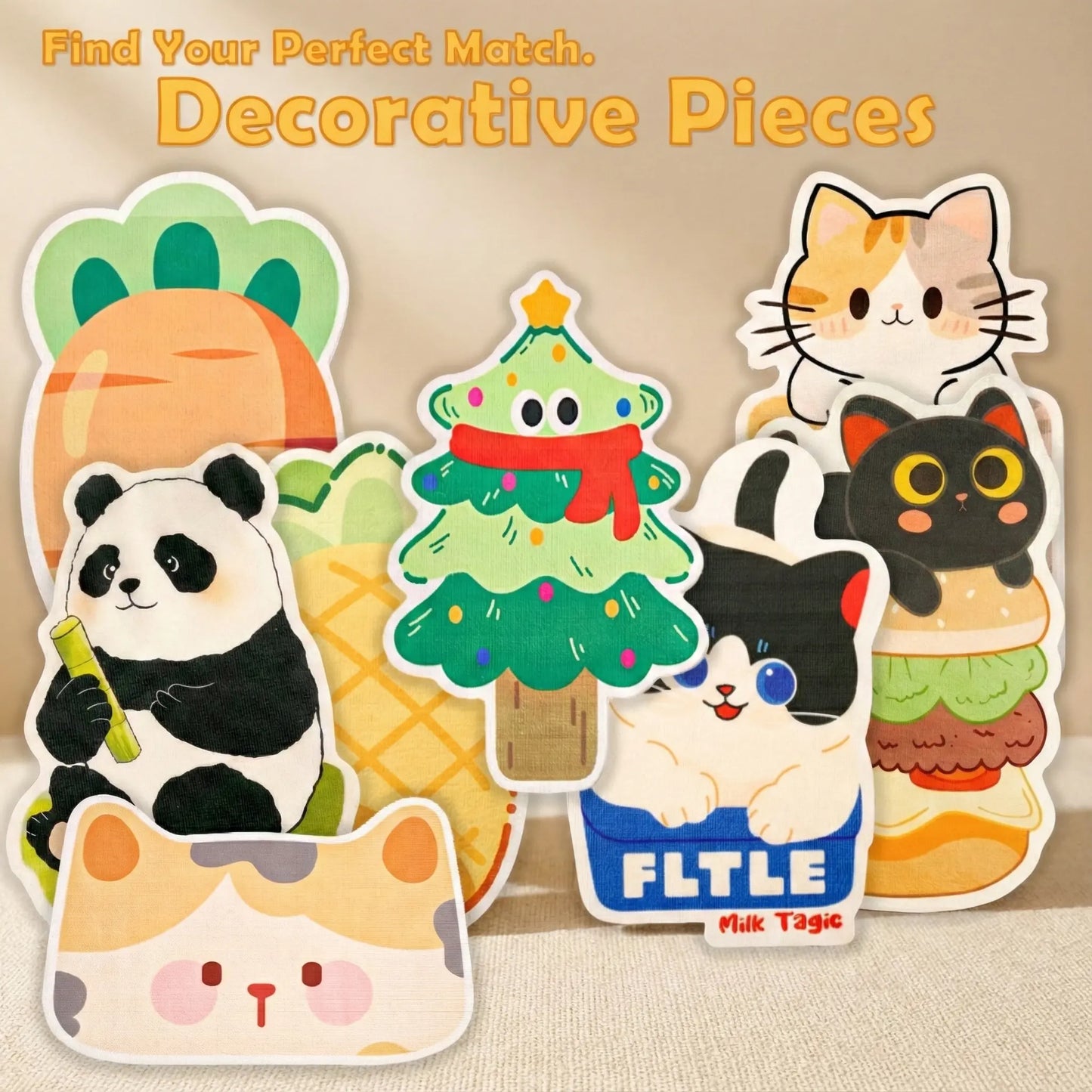 Smartwell Cute Cat Scratcher Mat Kawaii Wall Protector Self-Adhesive Felt Scratch Pad for Indoor Cats Wall Sofas Cabinet Door Wall Mounted Cat Scratching Activity Tree Interactive Cat Scratching Board with Bell Multi-Functional Cat Small Space