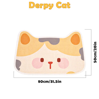 Smartwell Cute Cat Scratcher Mat Kawaii Wall Protector Self-Adhesive Felt Scratch Pad for Indoor Cats Wall Sofas Cabinet Door Wall Mounted Cat Scratching Activity Tree Interactive Cat Scratching Board with Bell Multi-Functional Cat Small Space