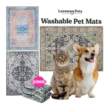 Lovewag Pets Washable Dog Pads - Pack of 2, Eco-Friendly & Leak-Proof Design, Multi-Design Options: Sage Forest, Marmalade Sunshine, Moonlit Night, Rustic Terracotta, 16" X 24" & 36" X 48"& 28" X 41"