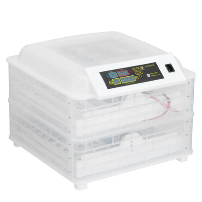48-Egg Incubator 110V, Fully Automatic with Egg Turner & Temperature/Humidity Control, Clear Lid with LED Candler and Storage, for Hatching Chicken, Duck, Quail Eggs