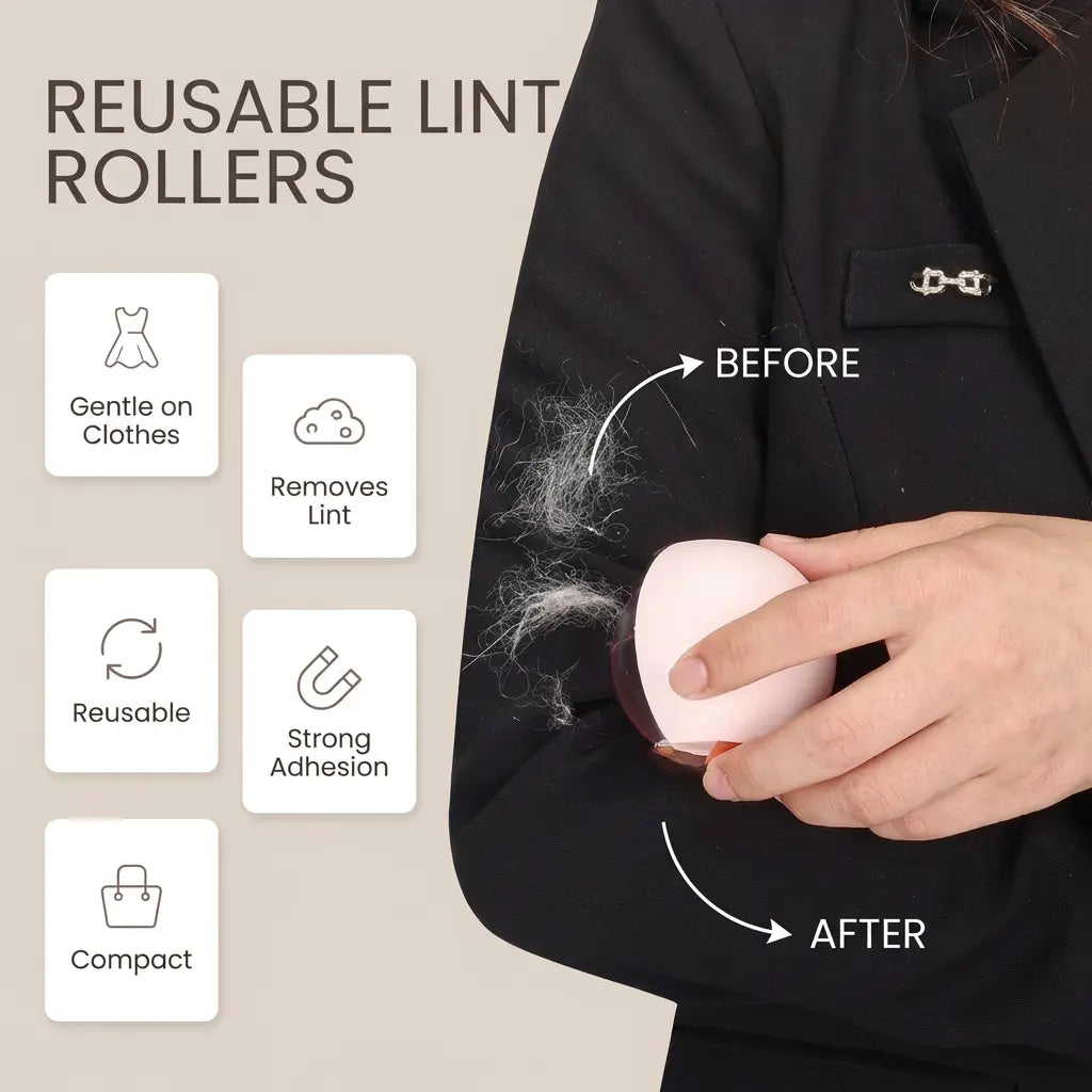 Reusable Lint Roller for Pet Hair, Clothes & Sofa, Washable Gel Hair & Dust Remover, Portable Mini Travel Size Compact Cleaner for Car, Dog & Cat Fur