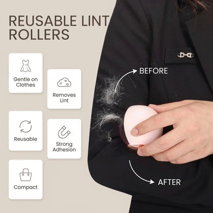 Reusable Lint Roller for Pet Hair, Clothes & Sofa, Washable Gel Hair & Dust Remover, Portable Mini Travel Size Compact Cleaner for Car, Dog & Cat Fur