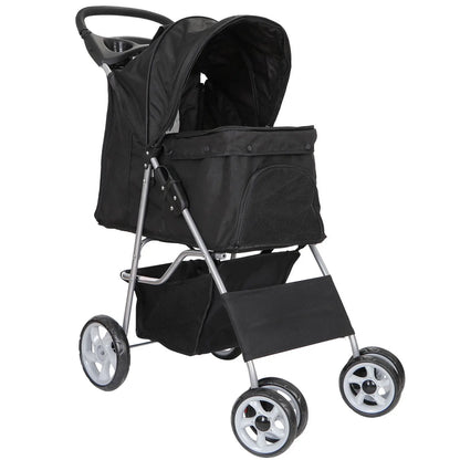 Segawe Foldable Dog Stroller Pet Travel Carriage Detachable Carrier Cart, Black