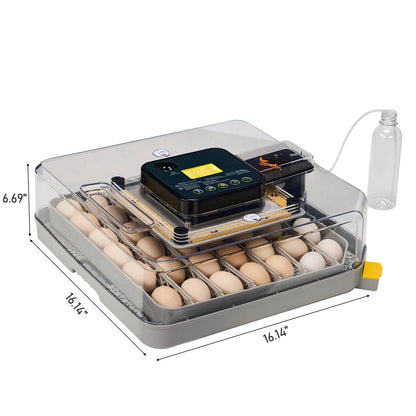 48-Egg Incubator 110V, Fully Automatic with Egg Turner & Temperature/Humidity Control, Clear Lid with LED Candler and Storage, for Hatching Chicken, Duck, Quail Eggs