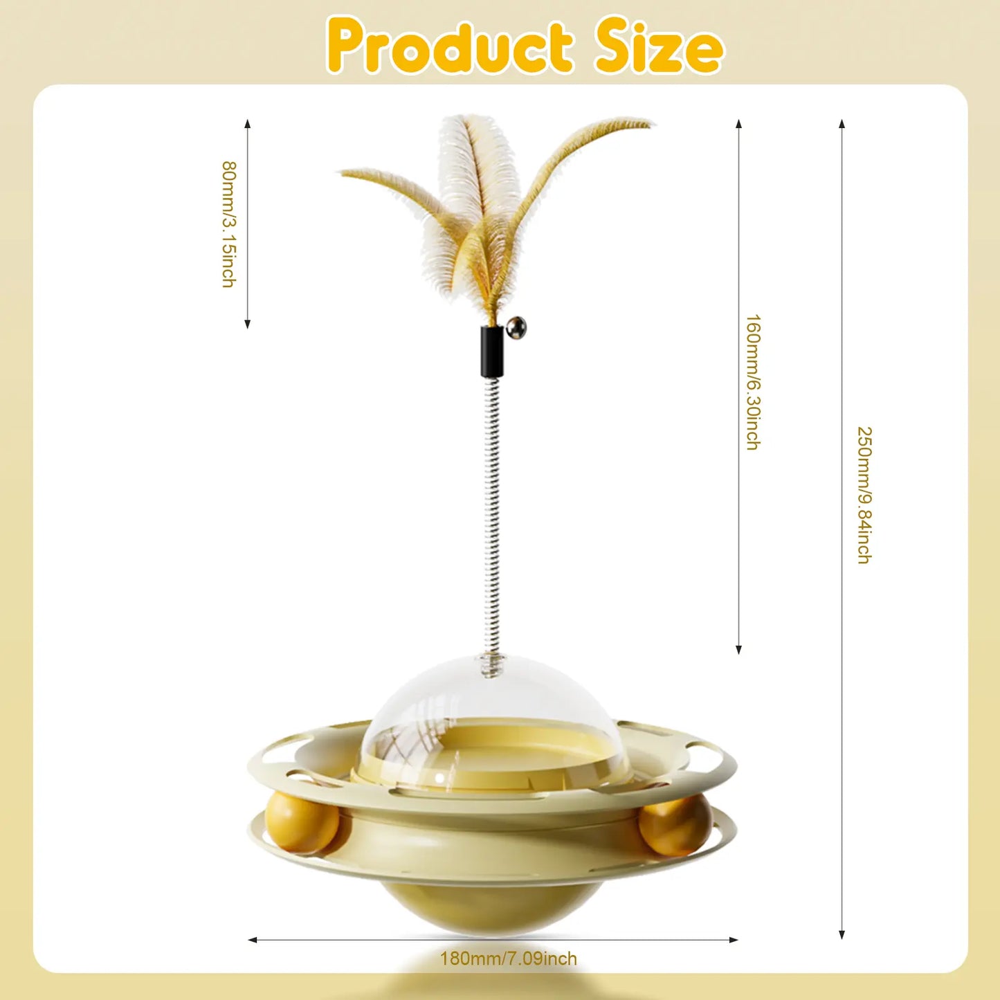 Cat Toys 3 in 1 Interactive Wobbling Cat Roller Toy , Moving Feather, 360° Rotating Food Leakage Device,Solve Cat Anxiety and Attract Cats to Play