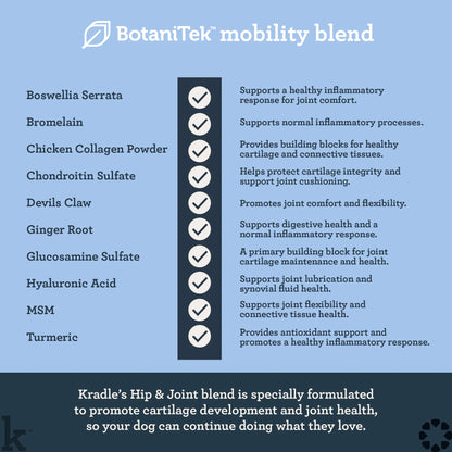 Kradle Hip & Joint Duo for Dogs | Hip & Joint Chews (75 Ct) with Hip and Joint Spray (4 Oz)