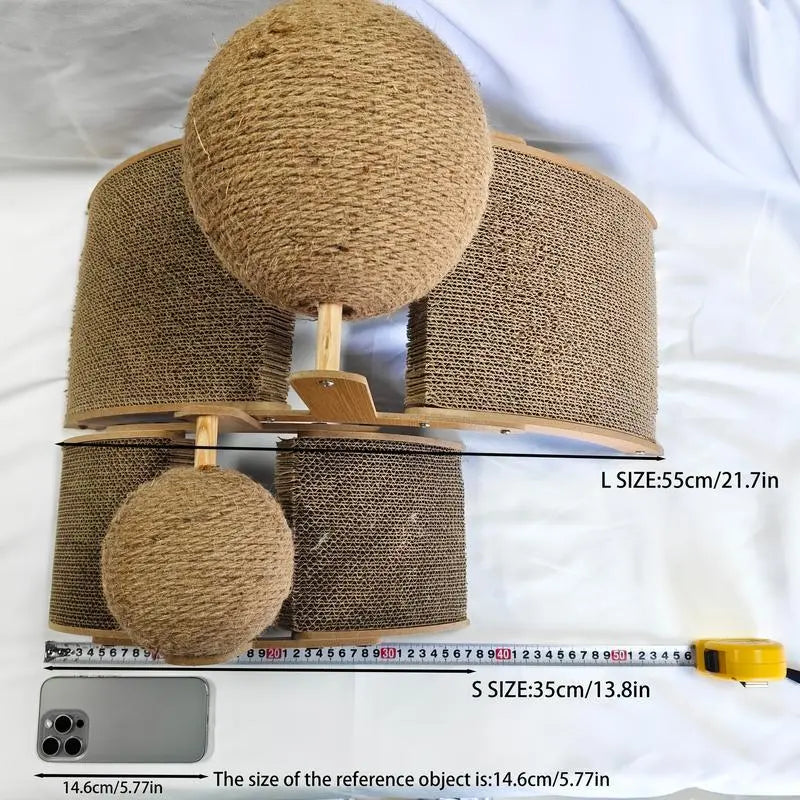 【Spring Collection Launch】 Cool Arch Bridge Cat Scratcher Natural Sisal Rope Ball Wood Stand Scratching Post Cool Cat Stuff Cat Toys Cat Furniture Indoor Cat Accessories