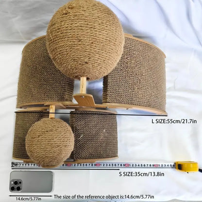 【Spring Collection Launch】 Cool Arch Bridge Cat Scratcher Natural Sisal Rope Ball Wood Stand Scratching Post Cool Cat Stuff Cat Toys Cat Furniture Indoor Cat Accessories