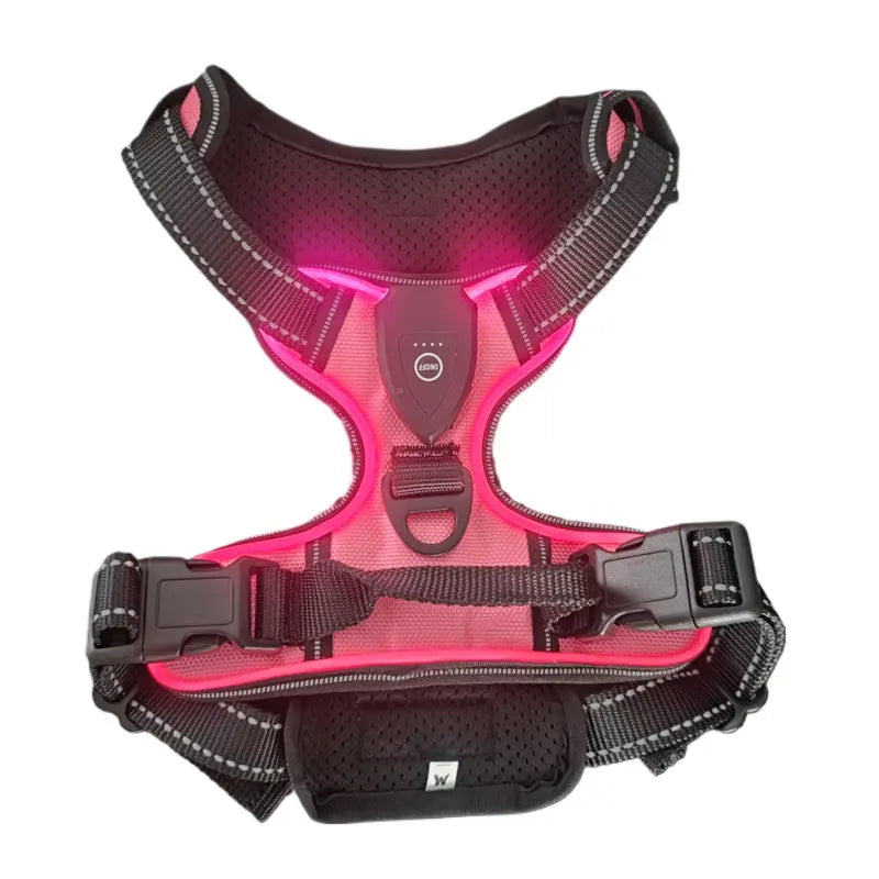 LED Glowing Luminous Dog Harnesses Essential for Dog Walking Safety at Night Dog Vest with Three LED Light Modes Rechargeable Adjustable Safety Harness