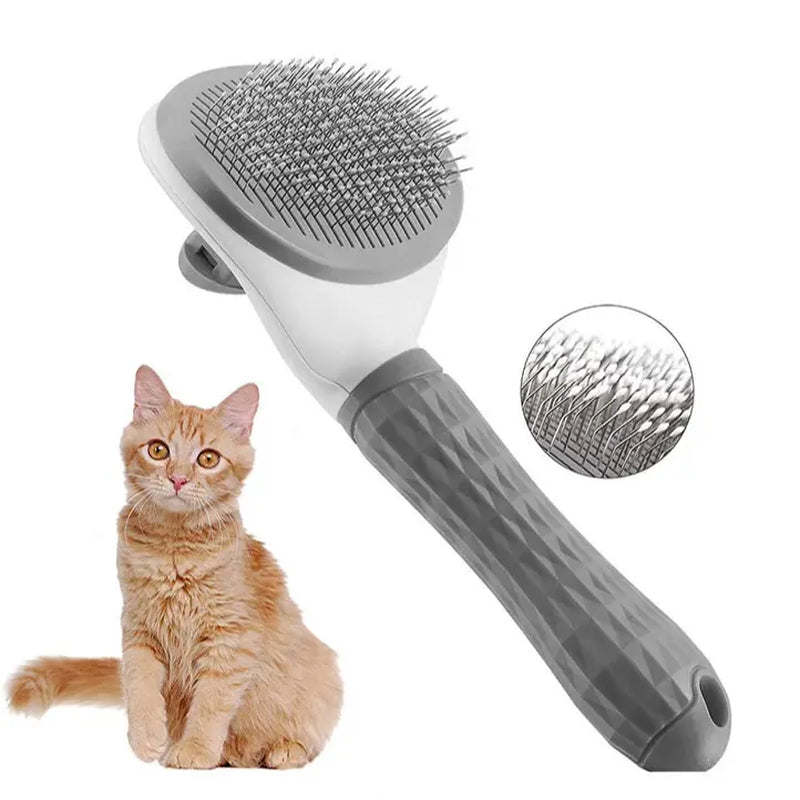 One Button Hair Removal Pet Comb, Pet Hair Removal Comb, Cat Brush Self Cleaning, Slicker Brush for Cats & Dog Brush, Tiktok Shop