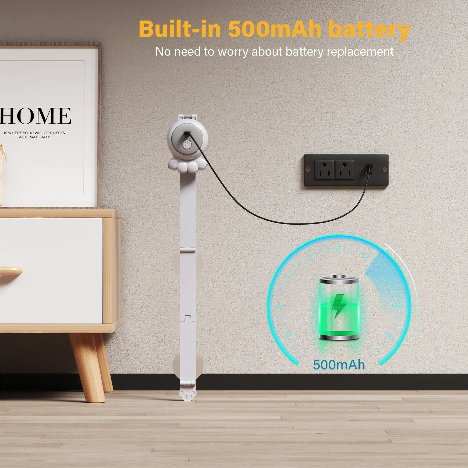 HAPPYCODE 2-In-1 Electric Cat Wand – Rechargeable Auto Indoor Toy, Suction & Hanging Design, 2 Modes (Track Chase + Bounce), Perfect for Kittens & Adult Cats, Ultimate Cat Gift,Stimulating Cat Toys