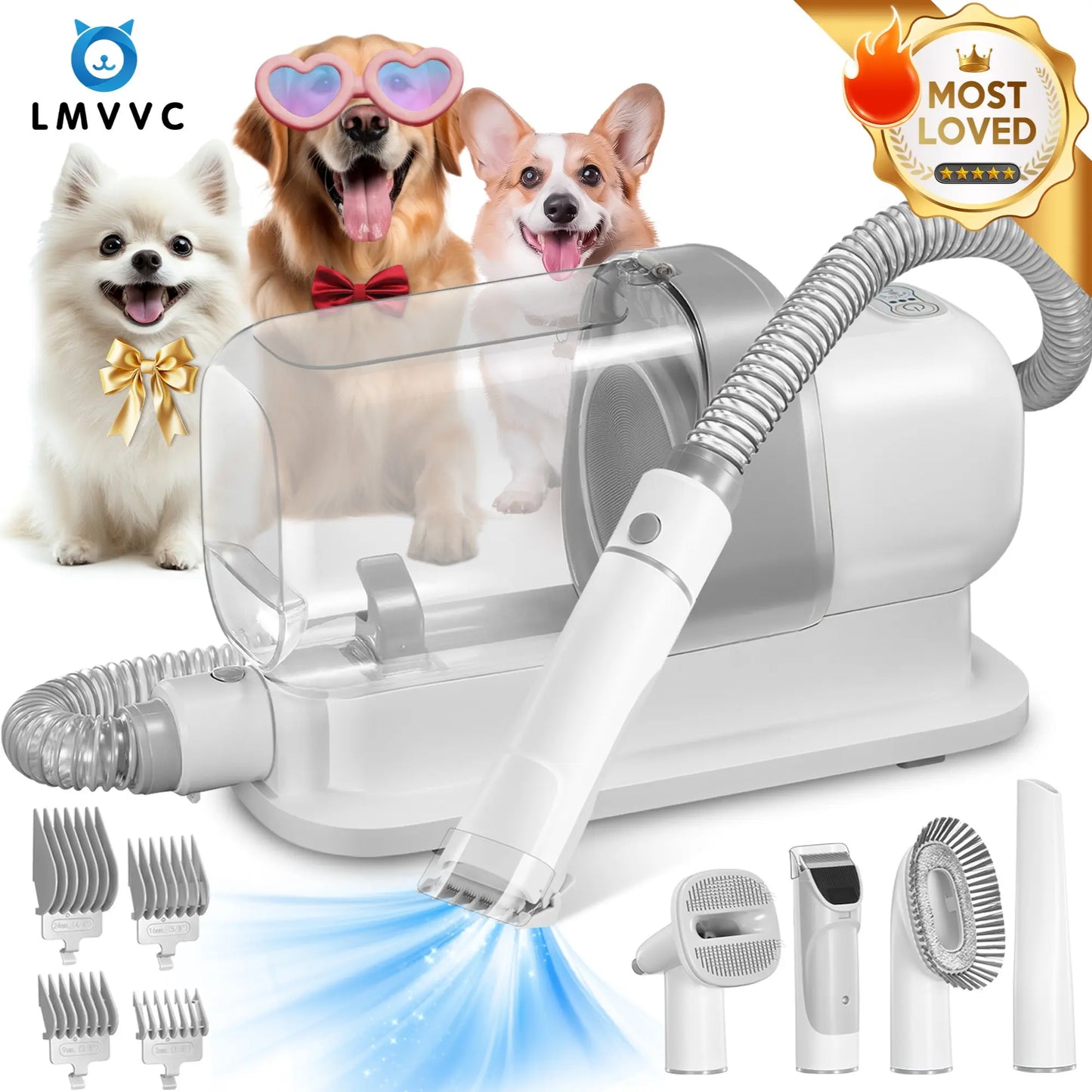 LMVVC Pet Grooming Kit with Vacuum for Dogs and Cats Groomer Tools Poodle Puppy Cleaning