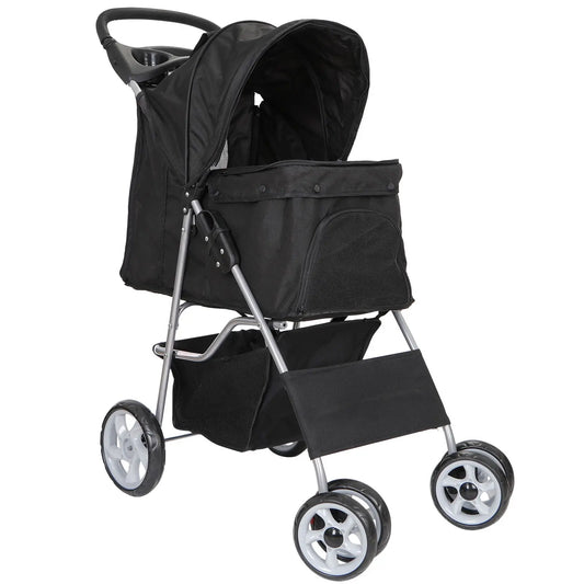 Segawe Foldable Dog Stroller Pet Travel Carriage Detachable Carrier Cart, Black