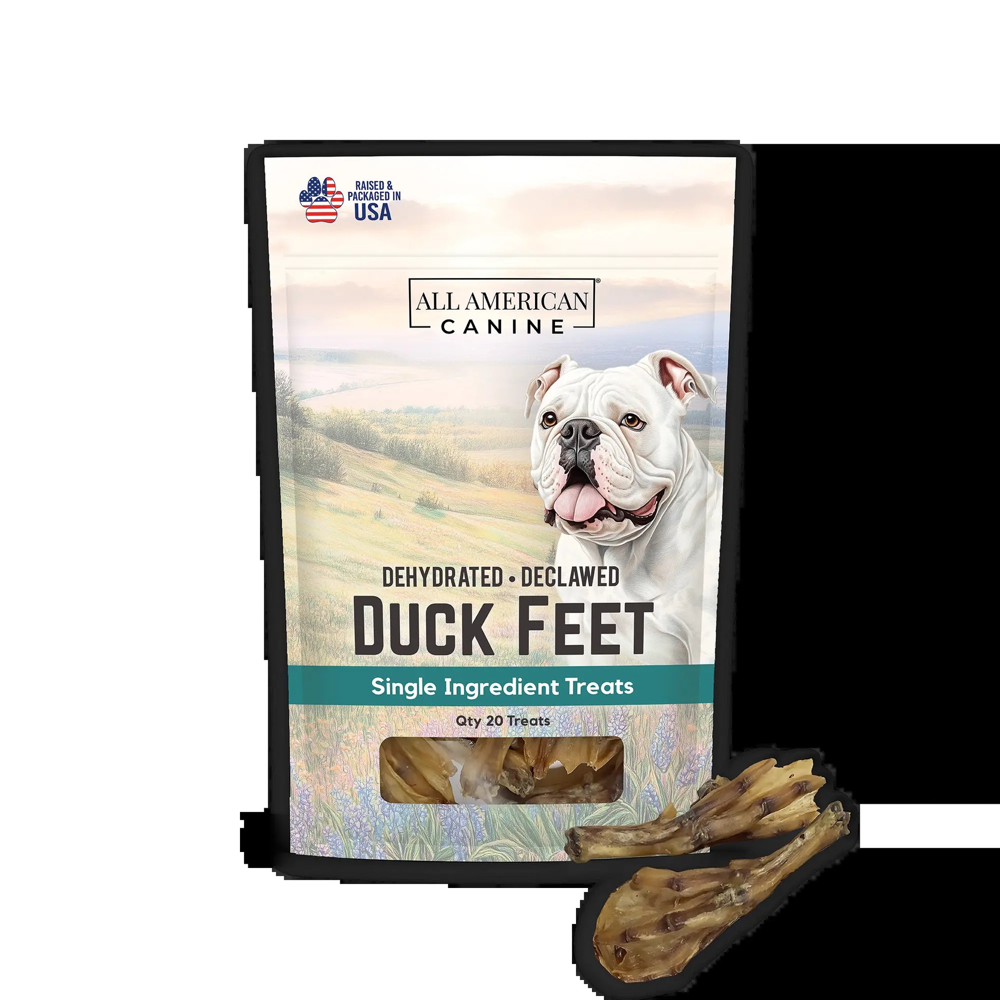 Duck Feet Dogs Chew Treats 20 CT – Single Ingredient, Natural, Dehydrated & Digestible – 20 COUNT of Healthy, Crunchy, Low-Fat, High-Protein Chew for Joint Support & Dental Health – Made in USA