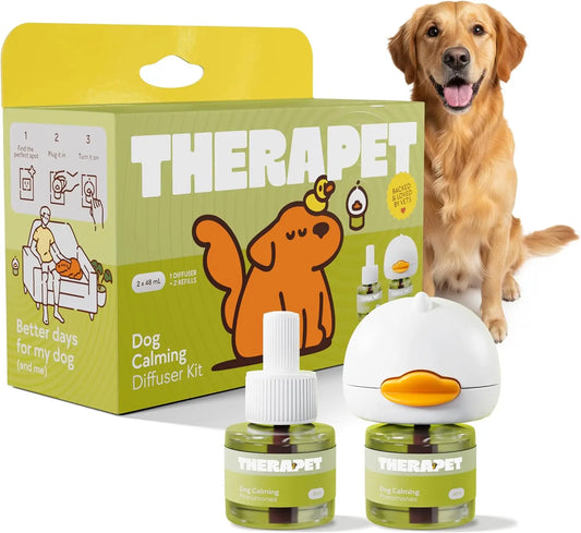 Therapetmd 60-Day Dog Calming Diffuser - Helps with Stress, Destructive Behavior, Pee Accidents, Separation Anxiety, Barking, Aggression & Chewing - 60-Day Refill Included - Packaging May Vary - Results May Vary