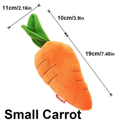 Dog Toy Pet Carrot Plush Toy Vegetable Chew Toy with Sound for Small Medium Dogs Bite-Resistant Pet Chew for Dogs