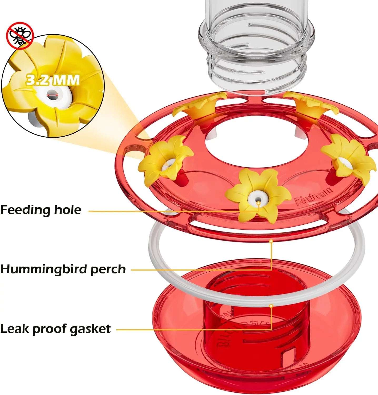 Birdream Hummingbird Feeder for Outdoors Hanging, Christmas-Tree Design 20Oz Hummingbird Feeders with 5 Bee Guard Feeding Ports & Built-In Ant Moat Brush Leak-Proof for outside Gifts for Halloween