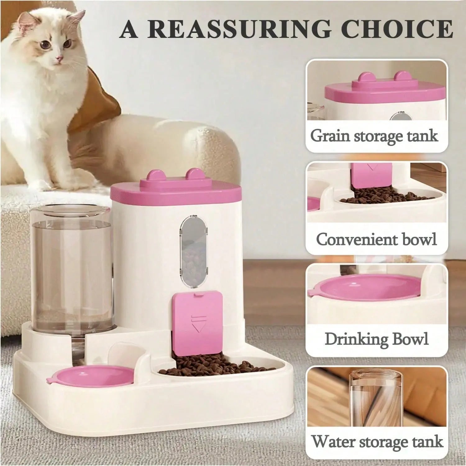Automatic Pet Feeder with Water Dispenser – Large Capacity 2-In-1 Feeding Station for Cats & Dogs, Perfect Holiday Pet Care Gift
