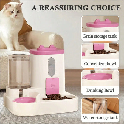 Automatic Pet Feeder with Water Dispenser – Large Capacity 2-In-1 Feeding Station for Cats & Dogs, Perfect Holiday Pet Care Gift