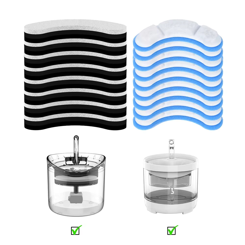 16/8/4PCS Cat Water Fountain Replacement Filters for Activated Carbon Filter for Pet Auto Drinking Feeder Upgrade