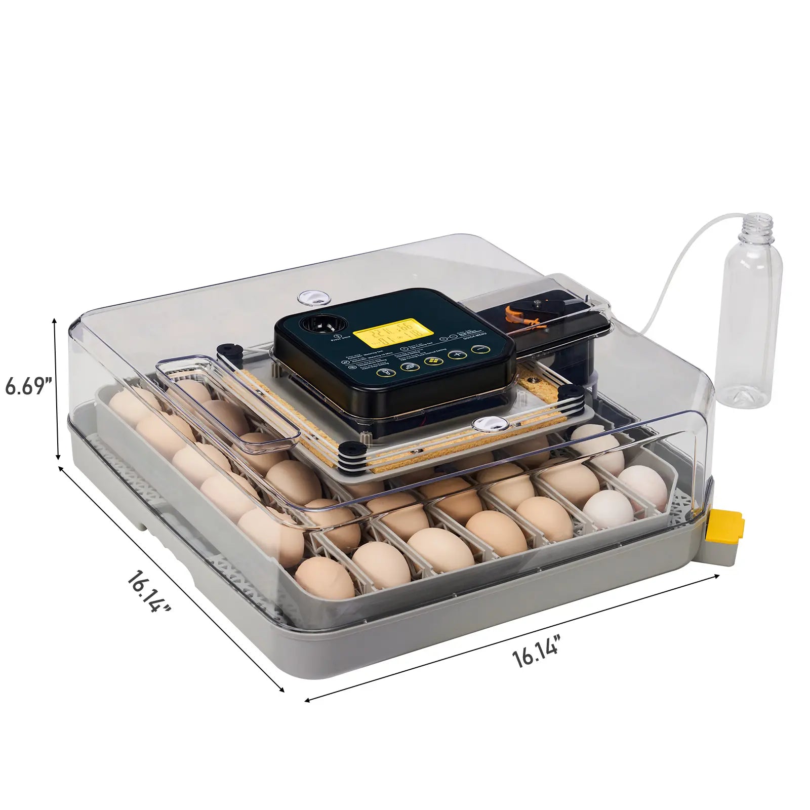 48-Egg Incubator 110V, Fully Automatic with Egg Turner & Temperature/Humidity Control, Clear Lid with LED Candler and Storage, for Hatching Chicken, Duck, Quail Eggs