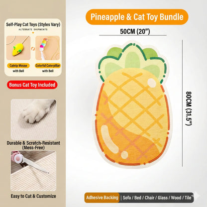 Smartwell Cute Cat Scratcher Mat Kawaii Wall Protector Self-Adhesive Felt Scratch Pad for Indoor Cats Wall Sofas Cabinet Door Wall Mounted Cat Scratching Activity Tree Interactive Cat Scratching Board with Bell Multi-Functional Cat Small Space