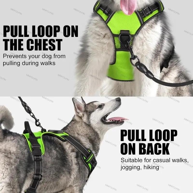 LED Glowing Luminous Dog Harnesses Essential for Dog Walking Safety at Night Dog Vest with Three LED Light Modes Rechargeable Adjustable Safety Harness
