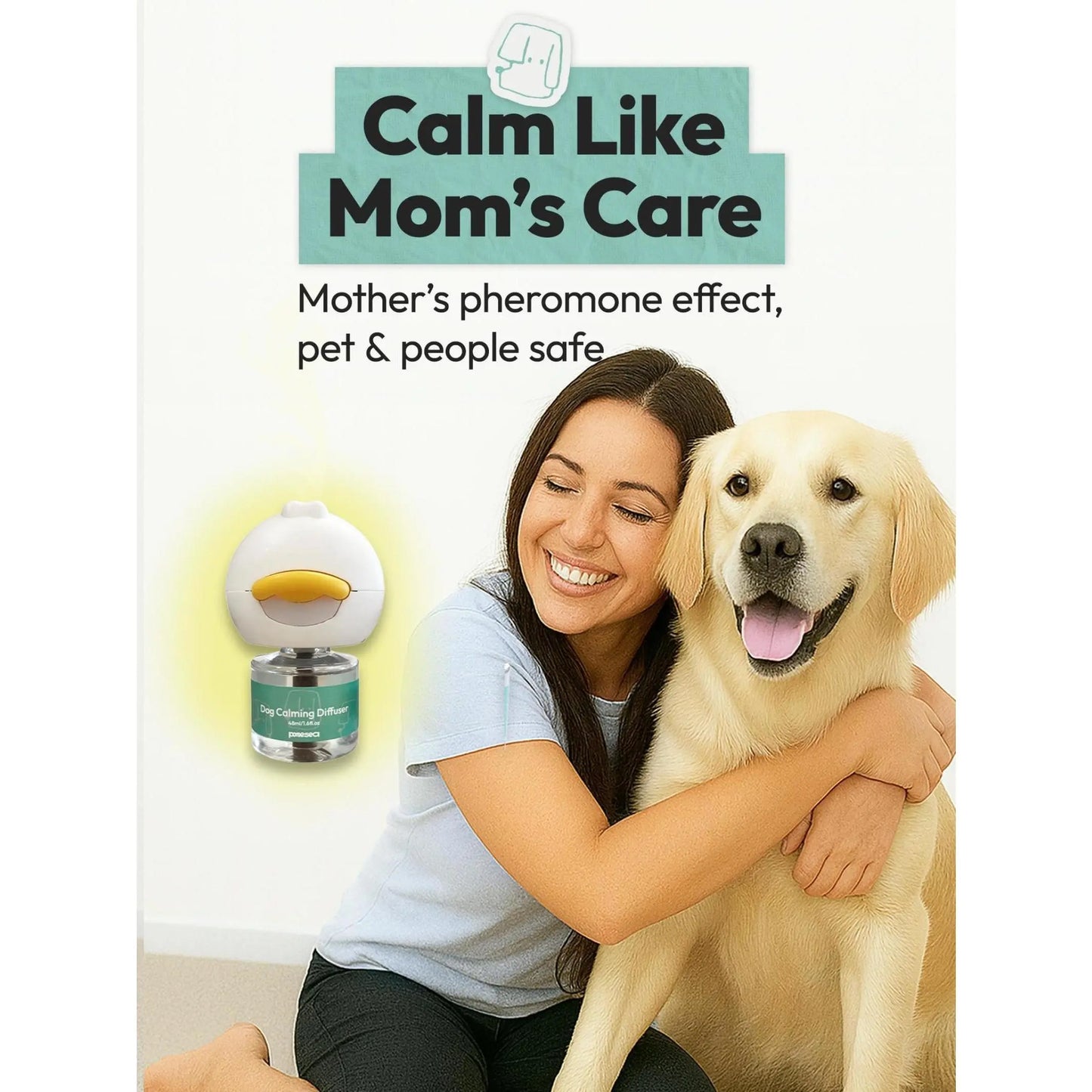 Dog Calming Diffuser Plug-In (1–3 Pack) – Natural Pheromone Support to Stop Stress Peeing, Barking & Anxiety, Safe & Effective for Dogs
