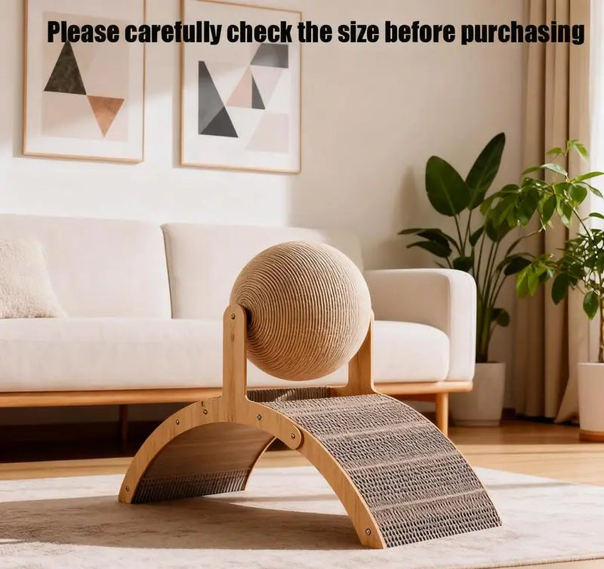 【Spring Collection Launch】 Cool Arch Bridge Cat Scratcher Natural Sisal Rope Ball Wood Stand Scratching Post Cool Cat Stuff Cat Toys Cat Furniture Indoor Cat Accessories