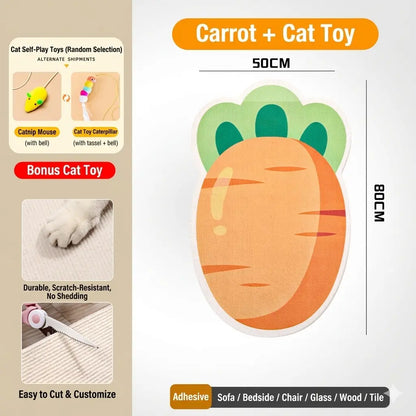 Smartwell Cute Cat Scratcher Mat Kawaii Wall Protector Self-Adhesive Felt Scratch Pad for Indoor Cats Wall Sofas Cabinet Door Wall Mounted Cat Scratching Activity Tree Interactive Cat Scratching Board with Bell Multi-Functional Cat Small Space