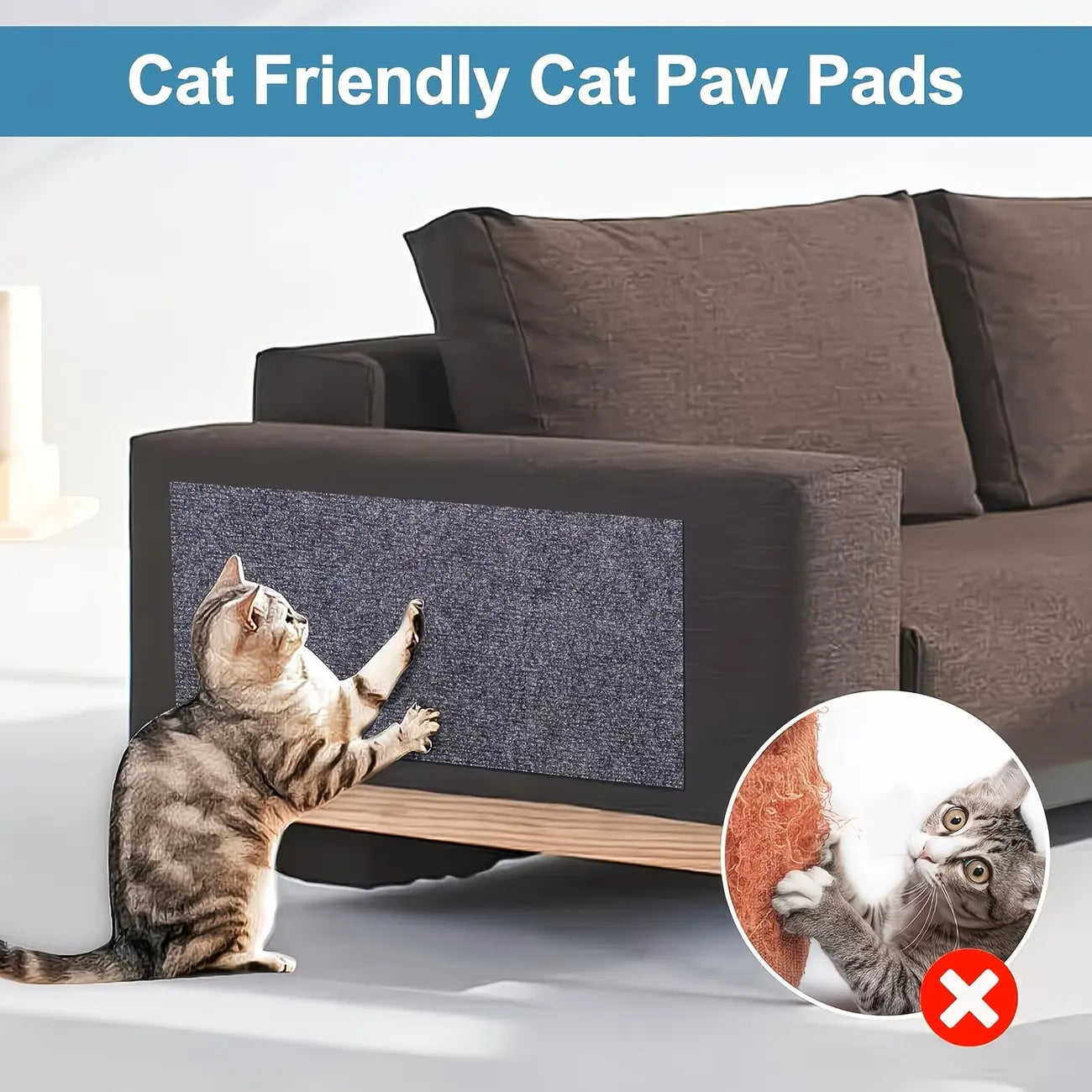Self-Adhesive for Cat Scratch Mat 40Cmx200Cm - Trim-To-Fit Scratch Pad with Polyester Fiber, Multi-Color Options