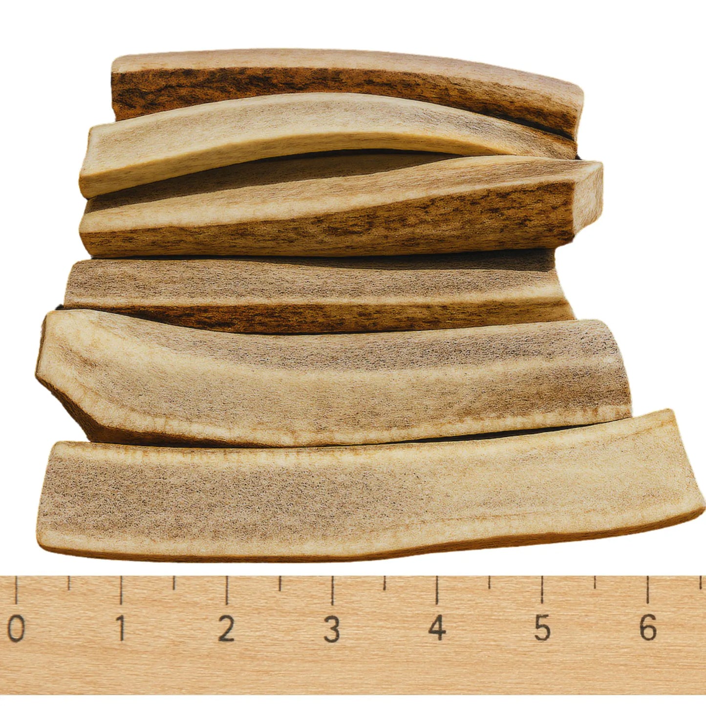 6 Pack - Medium | SPLIT Red Deer Antler Dog Chews