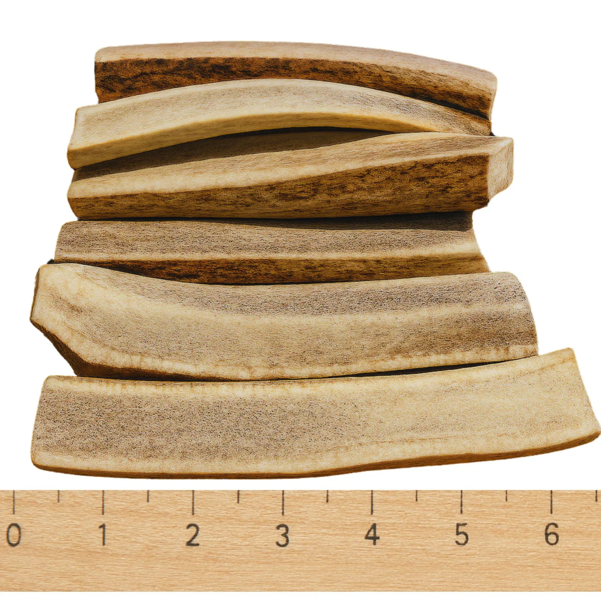 6 Pack - Medium | SPLIT Red Deer Antler Dog Chews