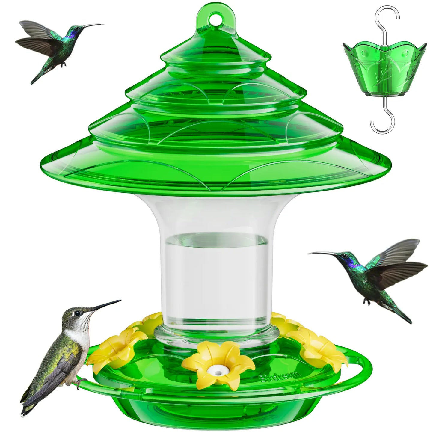 Birdream Hummingbird Feeder for Outdoors Hanging, Christmas-Tree Design 20Oz Hummingbird Feeders with 5 Bee Guard Feeding Ports & Built-In Ant Moat Brush Leak-Proof for outside Gifts for Halloween