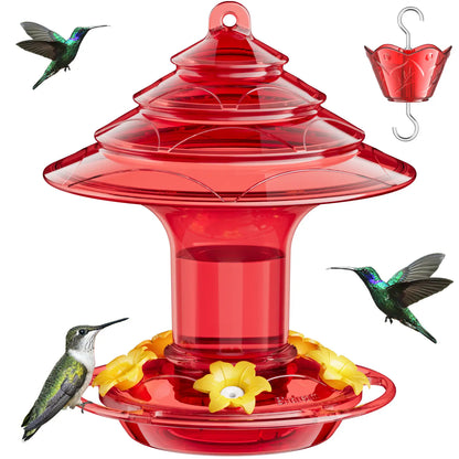 Birdream Hummingbird Feeder for Outdoors Hanging, Christmas-Tree Design 20Oz Hummingbird Feeders with 5 Bee Guard Feeding Ports & Built-In Ant Moat Brush Leak-Proof for outside Gifts for Halloween
