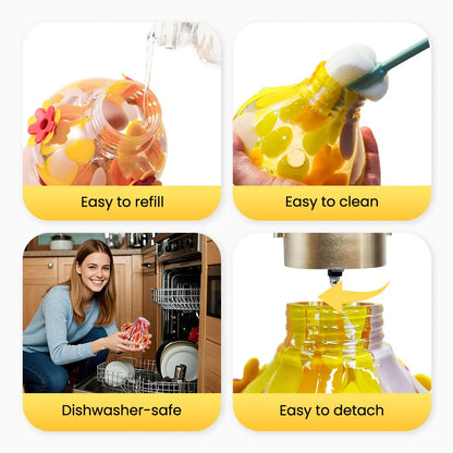 Vinguys Solar Hummingbird Feeder with Light – 13.5Oz Glass, 3-Port Garden Feeder, Auto-On at Night, Waterproof, Soft Glow