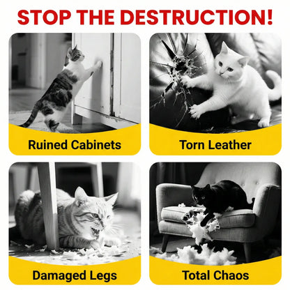 Smartwell Cute Cat Scratcher Mat Kawaii Wall Protector Self-Adhesive Felt Scratch Pad for Indoor Cats Wall Sofas Cabinet Door Wall Mounted Cat Scratching Activity Tree Interactive Cat Scratching Board with Bell Multi-Functional Cat Small Space