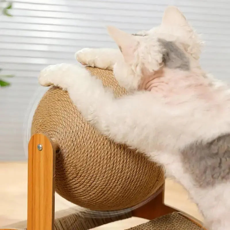 【Spring Collection Launch】 Cool Arch Bridge Cat Scratcher Natural Sisal Rope Ball Wood Stand Scratching Post Cool Cat Stuff Cat Toys Cat Furniture Indoor Cat Accessories