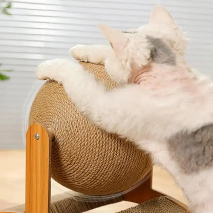 【Spring Collection Launch】 Cool Arch Bridge Cat Scratcher Natural Sisal Rope Ball Wood Stand Scratching Post Cool Cat Stuff Cat Toys Cat Furniture Indoor Cat Accessories