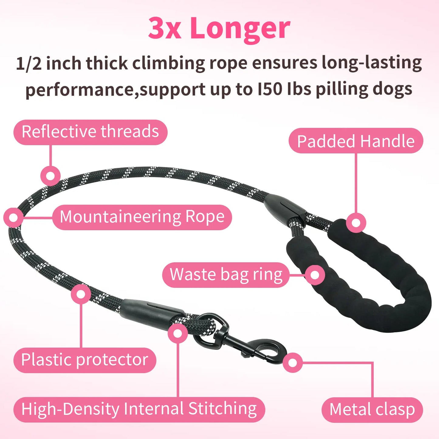 Taigepets Double Dog Leash, Dual Dog Leash, 360° Swivel Tangle Free Bungee Walking Training for Large Medium Dogs, Shock Absorbing Bungee Reflective for Two Dogs Duoleash Tangle Free Leash Doggear Maker Bungeeleash Easy Harness Cuban Link Collar Aut